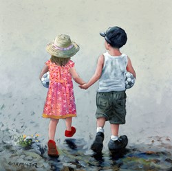Togetherness by Keith Proctor - Original Painting on Stretched Canvas sized 28x28 inches. Available from Whitewall Galleries
